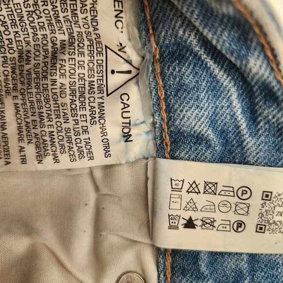 Zara Jeans Women's 6 Blue Light Wash Straight Leg Retro Grunge Classic Boho Chic - Picture 9 of 15